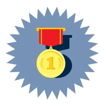 Medal of gold with number one vector Stock Illustration