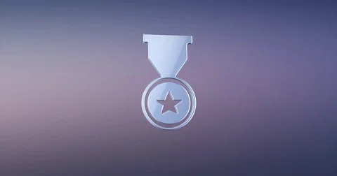 Medal of Honor Silver 3d Icon Stock Footage 74312876