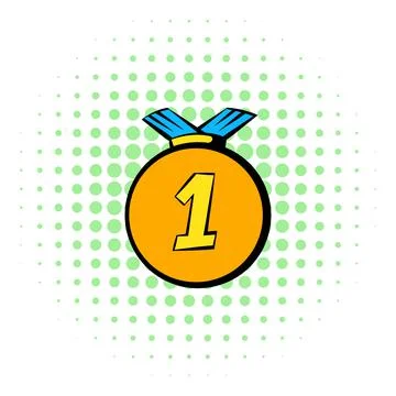 Medal icon, comics style Illustrazione stock