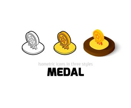 Medal icon in different style Illustrazione stock