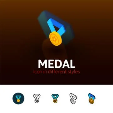 Medal icon in different style Stock Illustration