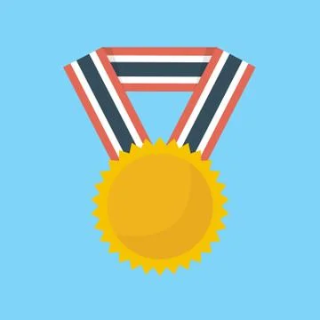 Medal icon, flat design, vector Stock Illustration
