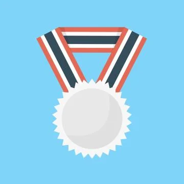 Medal icon, flat design, vector Stock Illustration