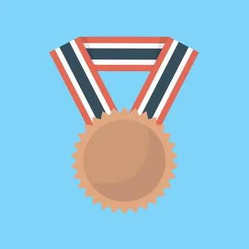 Medal icon, flat design, vector Stock Illustration