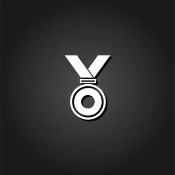 Medal icon flat Stock Illustration
