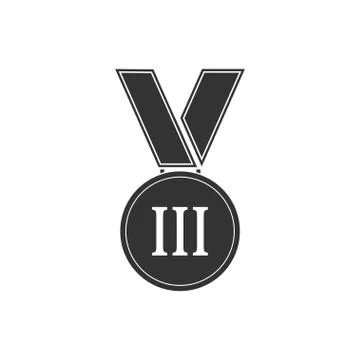 Medal icon flat Stock Illustration