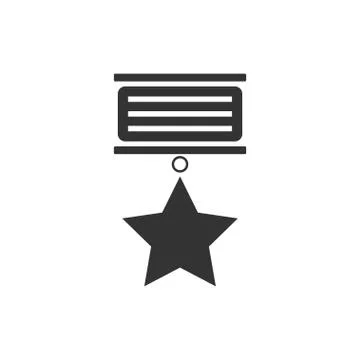 Medal icon flat Illustrazione stock
