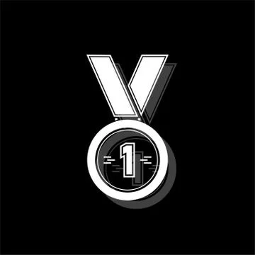 Medal icon flat Stock Illustration