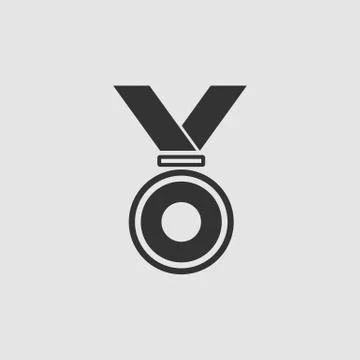 Medal icon flat Stock Illustration