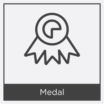 Medal icon isolated on white background Free Stock Illustration