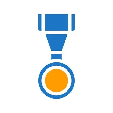 Medal icon solid blue orange blue colour military symbol perfect. Stockillustratie