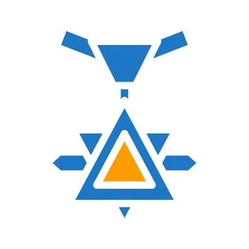 Medal icon solid blue orange blue colour military symbol perfect. Illustrazione stock