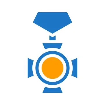Medal icon solid blue orange blue colour military symbol perfect. Illustrazione stock