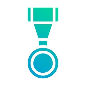 Medal icon solid gradient green blue style military illustration vector arm.. Stock Illustration