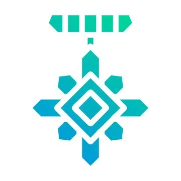 Medal icon solid gradient green blue style military illustration vector arm.. Stock Illustration