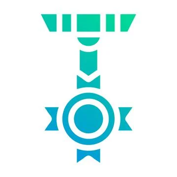 Medal icon solid gradient green blue style military illustration vector arm.. Illustrazione stock