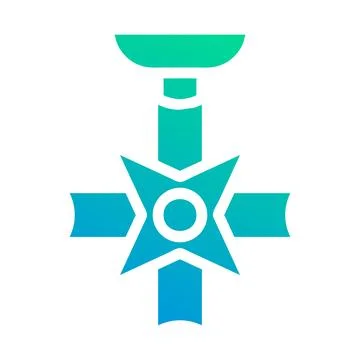 Medal icon solid gradient green blue style military illustration vector arm.. Stock Illustration