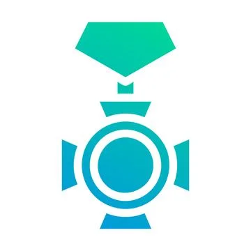 Medal icon solid gradient green blue style military illustration vector arm.. Stock Illustration