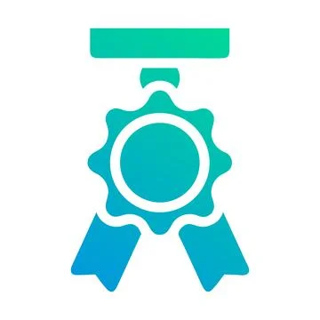 Medal icon solid gradient green blue style military illustration vector arm.. Illustrazione stock
