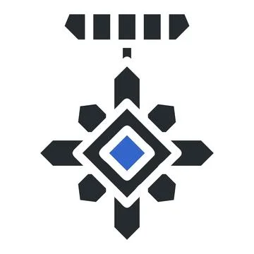 Medal icon solid grey blue colour military symbol perfect. Illustrazione stock
