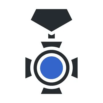 Medal icon solid grey blue colour military symbol perfect. Illustrazione stock