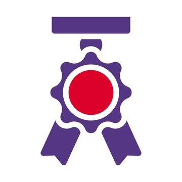 Medal icon solid red purple style military illustration vector army element.. Illustrazione stock