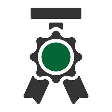 Medal icon solid style grey green colour military illustration vector army .. Illustrazione stock