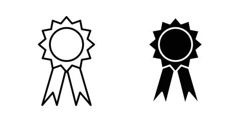 Medal icon. Style is flat and line symbol Stock Illustration