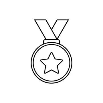 Medal icon vector black vector Stock-Illustration
