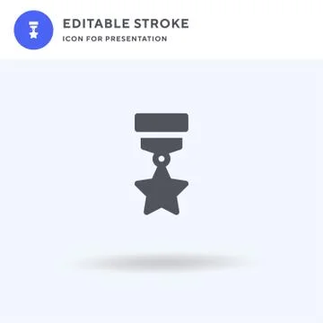 Medal icon vector, filled flat sign, solid pictogram isolated on white, logo  Stock Illustration