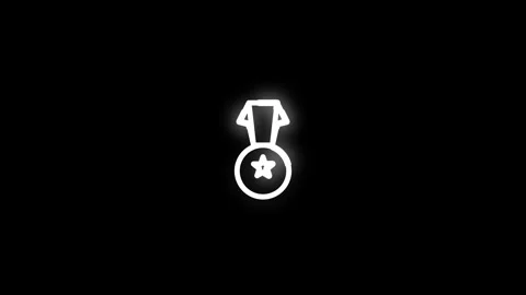 Medal Line Icon Animation Loop Black Background Stock Footage 337927236