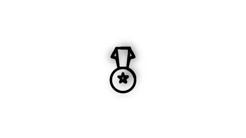 Medal Line Icon Animation Loop White Background Stock Footage 337927263