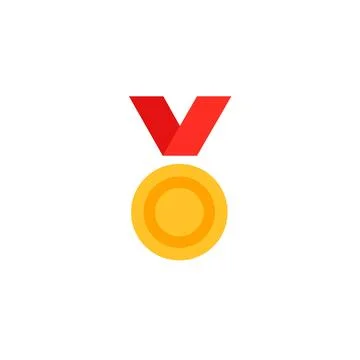 Medal or reward. Flat vector color icon isolated on white background. Stock Illustration