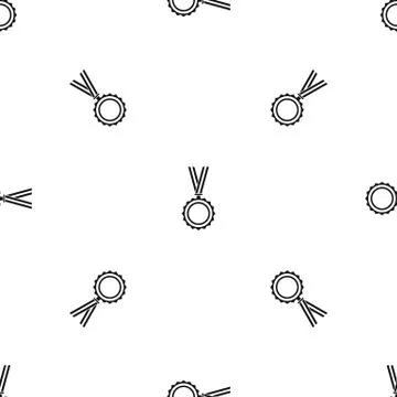 Medal pattern seamless black Stock Illustration