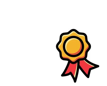 Medal with ribbon premium quality vector icon. Best choice label, certified b Stock Illustration