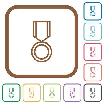 Medal simple icons Stock Illustration