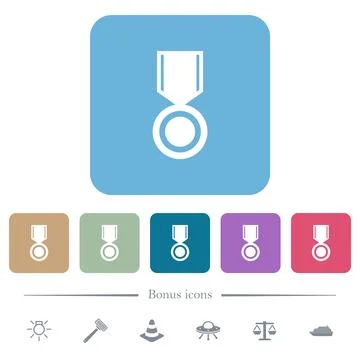 Medal solid flat icons on color rounded square backgrounds イラスト素材