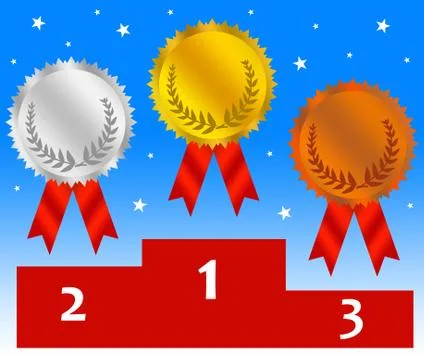 Medal stage Stock Illustration