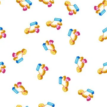 Medal for successful work isometric icon seamless pattern イラスト素材