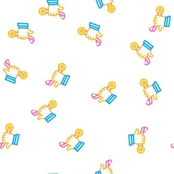 Medal for successful work vector seamless pattern Stockillustratie