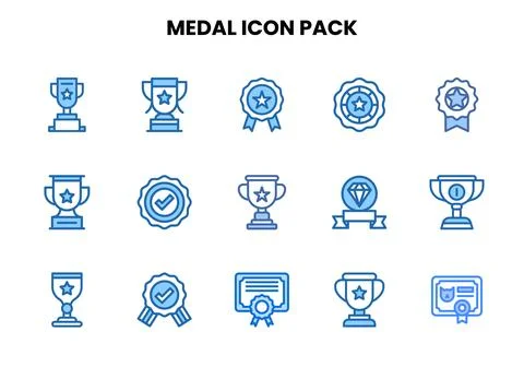 Medal Two Colour Vector Icons Pack Illustrazione stock