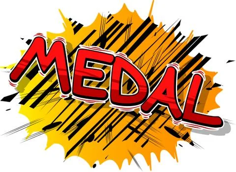 Medal - Vector illustrated comic book style phrase. Stock Illustration