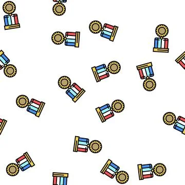 Medallion award vector seamless pattern Stock Illustration