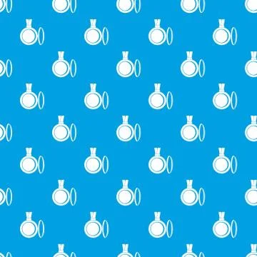 Medallion pattern seamless blue Illustrazione stock