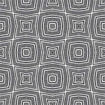 Medallion seamless pattern. Black symmetrical Stock Illustration