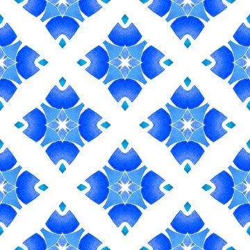 Medallion seamless pattern. Blue rare boho chic Stock Illustration