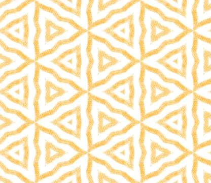 Medallion seamless pattern. Yellow symmetrical Stock Illustration