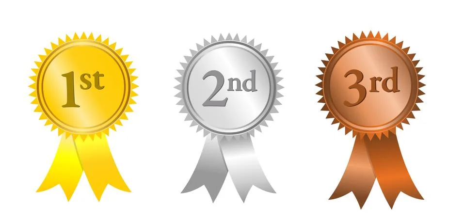 Medals First second and third places Stock Illustration