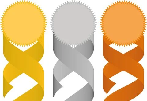 Medals with ribbons Ilustración de archivo