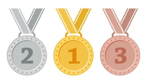 Medals with ribbons Stock Illustration